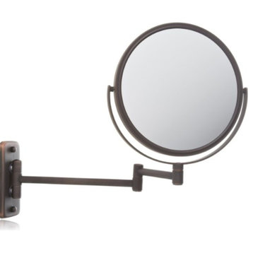 Jerdon JP7506BZ 8-Inch Two-Sided Swivel Wall Mount Mirror with 5x Magnification