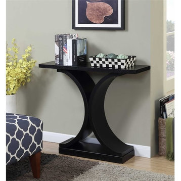 Convenience Concepts Newport Infinity Console Table in Black Wood Finish