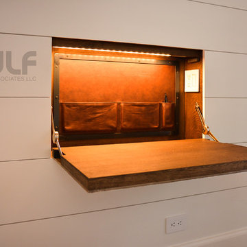 Farmhouse Fold-Out Desk with Leather Organizer
