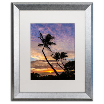 Pierre Leclerc 'Kauai Sunrise' Matted Framed Art, Silver Frame, White, 20x16