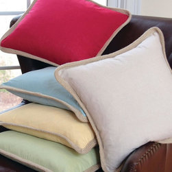 Xia Home Fashions - Square Jute Trimmed Pillow - Decorative Pillows