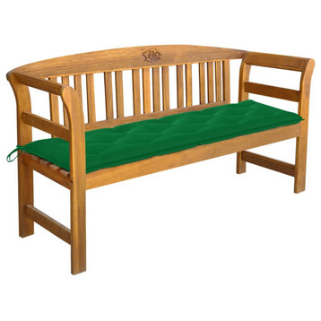 vidaXL Outdoor Patio Bench Garden Park Bench with Cushion Solid Wood Acacia