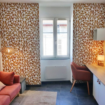 Projet Sermo : Un salon cosy avec espace de travail intégré