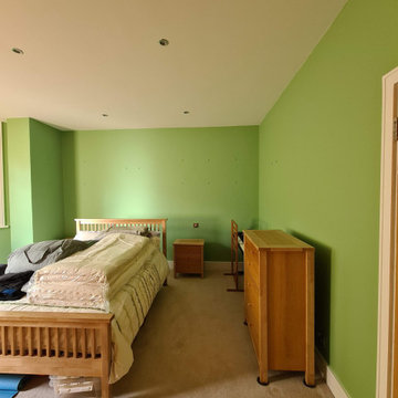 Green and Blue bedroom in Putney SW15