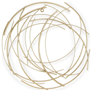 Gold Abstract Round Wall Art