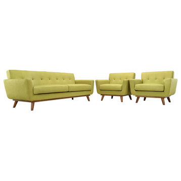 Giselle Wheatgrass Armchairs And Sofa 3-Piece Set