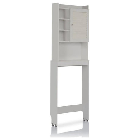 Furniture of America Daza Modern Wood Bathroom Space Saving Cabinet in White
