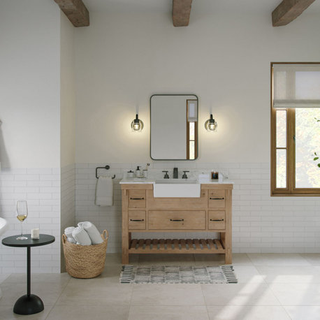 Marina Bath Vanity, Weathered Fir, 48", Single Sink, Farmhouse, Freestanding