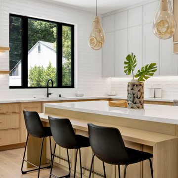 Two-level island in a Studio City custom kitchen