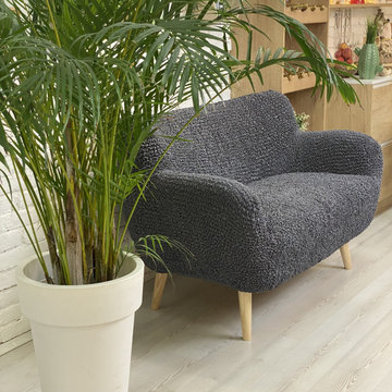 Grey 2 Seater Loveseat Slipcover | Microfibra Collection