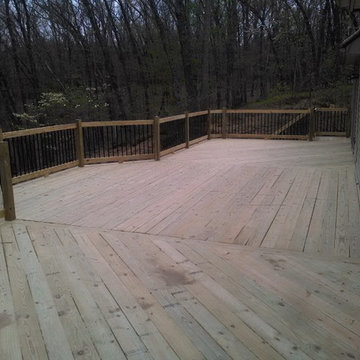 Large Wood Deck with angled decking