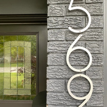 THIN MODERN Silver House Numbers and Letters for Modern addresses