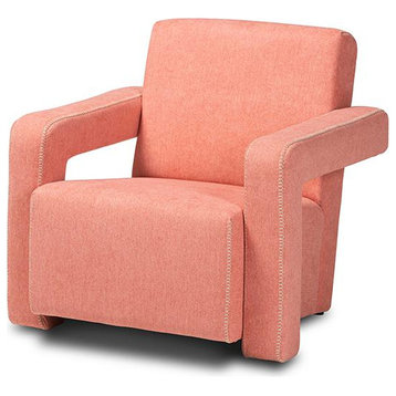 Baxton Studio Madian Modern and Contemporary Light Red Fabric Upholstered...