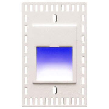 LEDme Vertical Blue Trimless Step and Wall Light, White