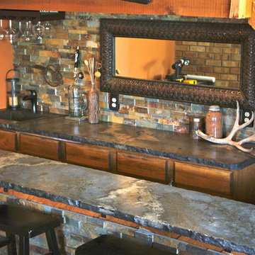 Rustic Outdoor Concrete Countertop Kitchen