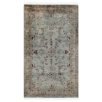 Overdyed, One-of-a-Kind Hand-Knotted Area Rug Gray, 3' 1" x 5' 2"