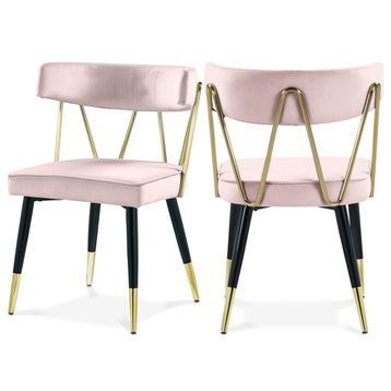 Rheingold Upholstered Dining Chair, Pink, Velvet