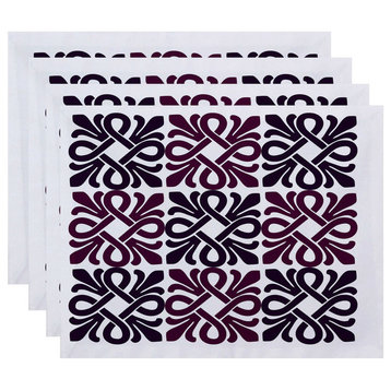 Tiki Square, Geometric Print Placemat, Purple