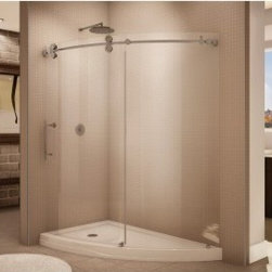 Fleurco Kinetik Slice 66" x 39" Curved Glass Door and Panel KTSL66 - Bath Products