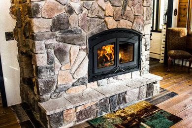 Wood Fireplace Installatio - Astria Montecito Estate
