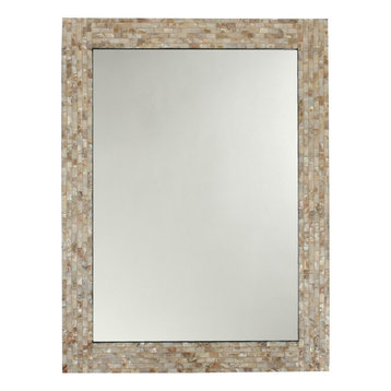 Chloe's Reflection Seashell Finish Rectangular Framed Wall Mirror