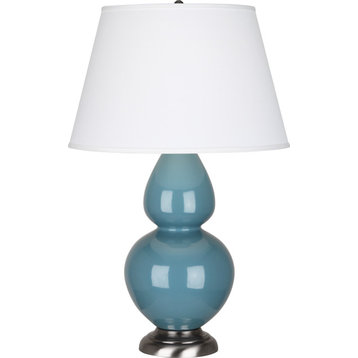 Double Gourd Table Lamp, Steel Blue