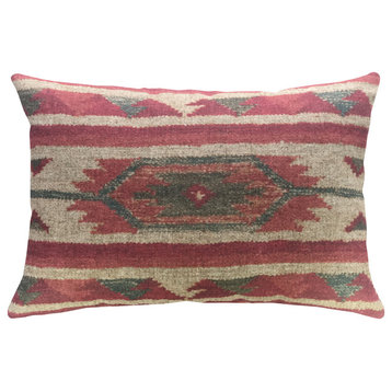 Red Kilim Linen Pillow, 18"x12"