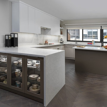 serving counter over china cabinets
