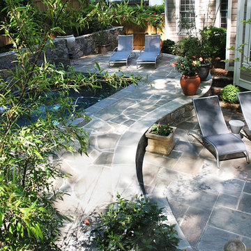 Flagstone Patio with Water Feature