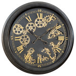 Yosemite Home Decor - Paris Gear Clock - Yosemite Home Decor presents a collection of an Open Gear Wall Clocks. Main feature of all items in this collection are decorative moving gears, powered by two AA batteries. Additional separate AA battery is required for clock mechanism.