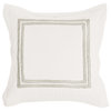 Kosas Home Kent 26x26" Hand-Stitched Embroidered Cotton Euro Sham in Ivory