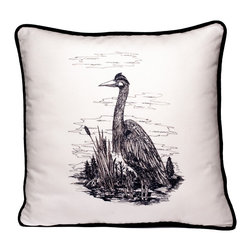 Herron in the Marsh - Turnbull Custom Art Decorative Pillows - Products
