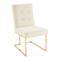 Jonathan Adler - Goldfinger Dining Chair, Olympus Oatmeal - Dining Chairs