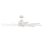 Craftmade - 60" Champion Indoor/Ourdoor, Matte White With Matte White Blades - With a heavy-duty, energy efficient DC motor, integrated 18W dimmable LED light with optional lens cover, and included remote control, the dual mount Champion 60" nine blade ceiling fan will earn your respect.