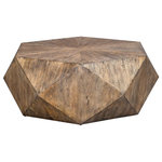 Uttermost - Uttermost Volker Honey Coffee Table - This Unique Geometric Coffee Table Features A Sunburst Top In Mango Veneer Finished In Burnished Honey With A Subtle Light Gray Glazing. Uttermost's Furniture Combines Premium Quality Materials With Unique High-style Design. With The Advanced Product Engineering And Packaging Reinforcement, Uttermost Maintains Some Of The Lowest Damage Rates In The Industry. Each Product Is Designed, Manufactured And Packaged With Shipping In Mind.