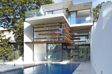 Large contemporary home design in Sydney.