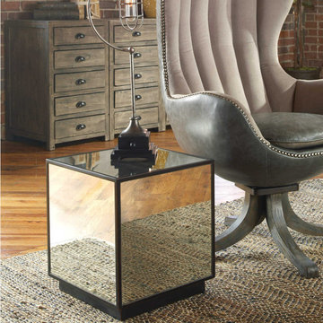 Modern Glass and Lucite Side End Tables