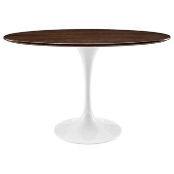 Modway Lippa 48" Oval-Shaped Walnut Dining Table, Walnut