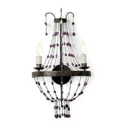 Amethyst Crystal Sconce - Clayton Gray Home - Wall Sconces