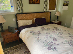 Miri black and rattan clearance bed