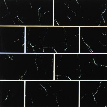 MSI SMOT-GL-T-36 3" x 6" Rectangle Wall Tile - Glossy Visual - - Nero Marquina