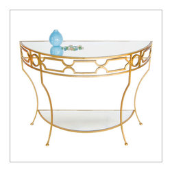 Worlds Away Iron And Mirror Console - Console Tables