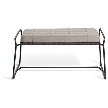 OASIQ SANDUR Foot Stool, Rope: Taupe, Cushions: Cayenne, Frame: Stainless Steel