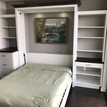 Custom Built Vertical Queen Murphy Bed with Fold-Down Desk & Two Tone Finish