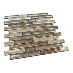 Cream Caramel Glossy Crackle Crystal Mosaic Tiles - Home Accessories & Decor