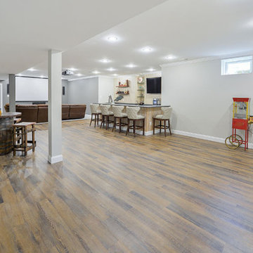 Finished Basement with Fully Equipped Bar and Home Theater