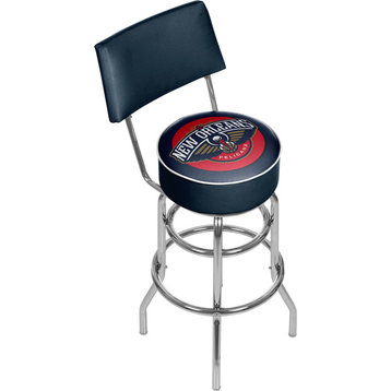 Bar Stool - New Orleans Pelicans Logo Stool with Foam Padded Seat and Back