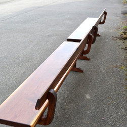 Walnut Benches with Backs - Dining Benches