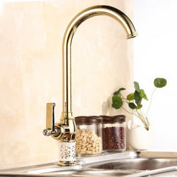 Antique Brass Rotatable Golden Printed Mixer Kitchen Faucet TA189G - Kitchen Faucets