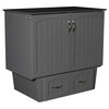 Nantucket Twin Murphy Bed Chest with Mattress and Built-in Charger in Gray